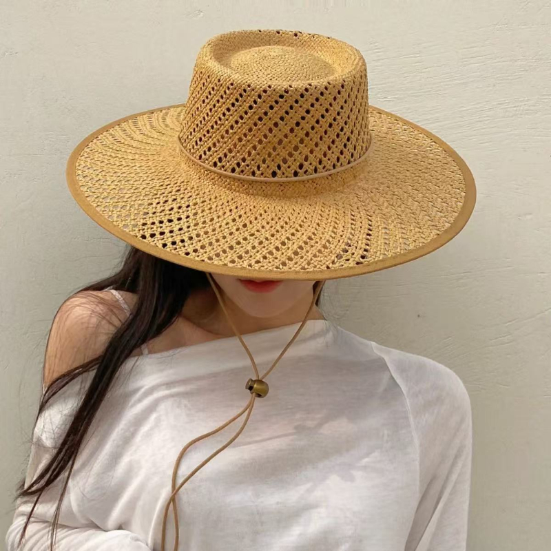 Cowboy Hat Straw - New Hand Woven Hollow Circular Top