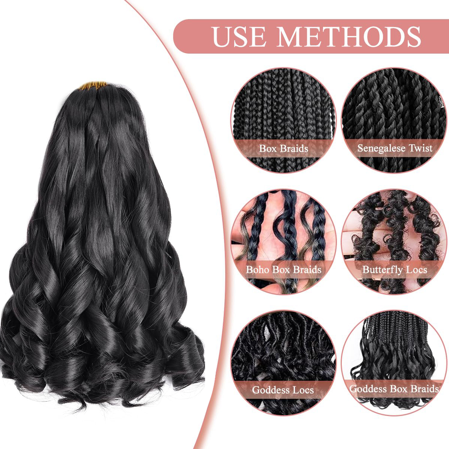 French Curly Braiding Hair 12/ - Beret French Wool recension och pris