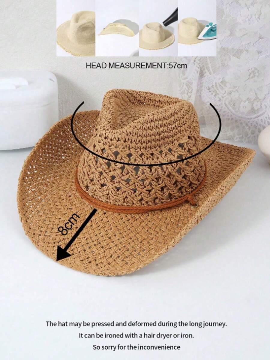 Bohemian Hollow Straw Hat Summ - Cowboy Hat Straw recension och pris