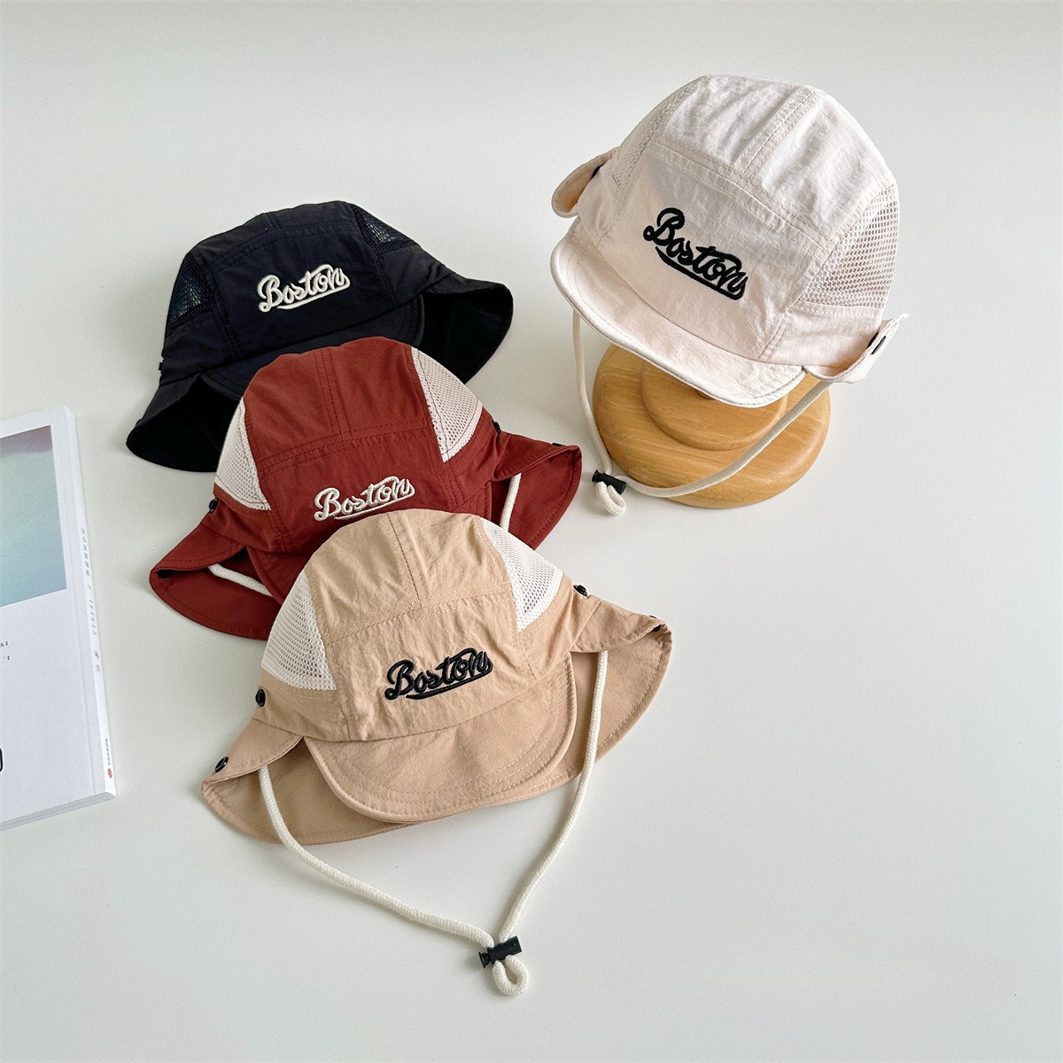 Letter Embroidered Baby Sun Ha - Bucket Hat Cotton recension och pris