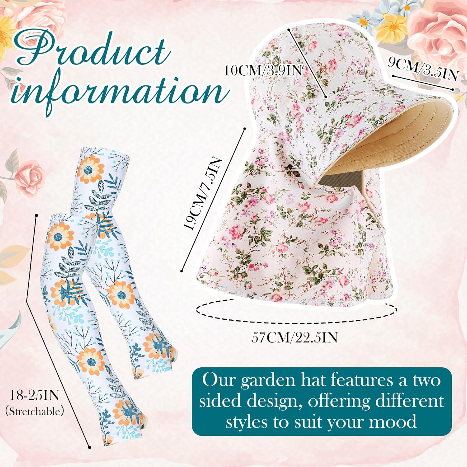 2 Pcs Floral Garden Hat for Wo - Visor Sun Hat recension och pris