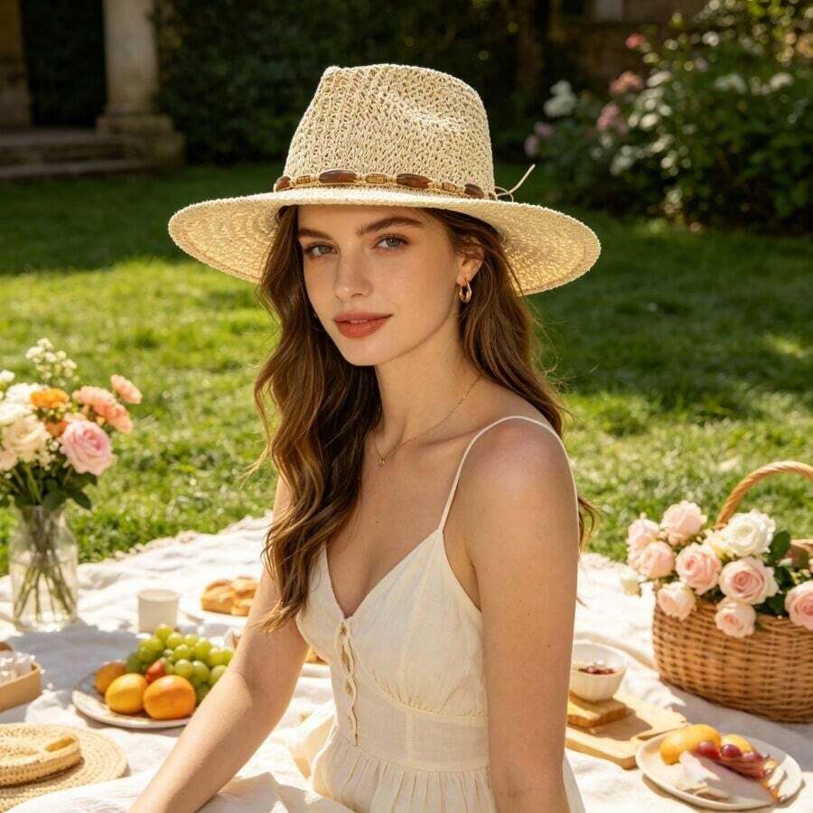 Wide Brim Straw Hat For Women  - Sun Hat Wide Brim recension och pris
