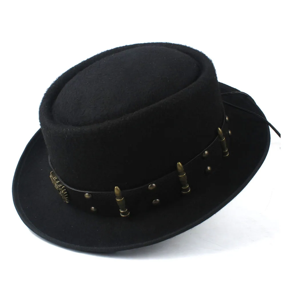 Pork Pie Hat for Men Women wit - Fedora Hat Wool recension och pris