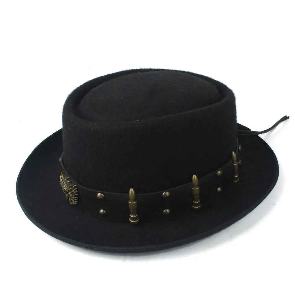 Pork Pie Hat for Men Women wit - Fedora Hat Wool recension och pris