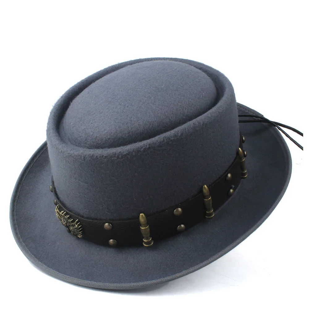Pork Pie Hat for Men Women wit - Fedora Hat Wool recension och pris