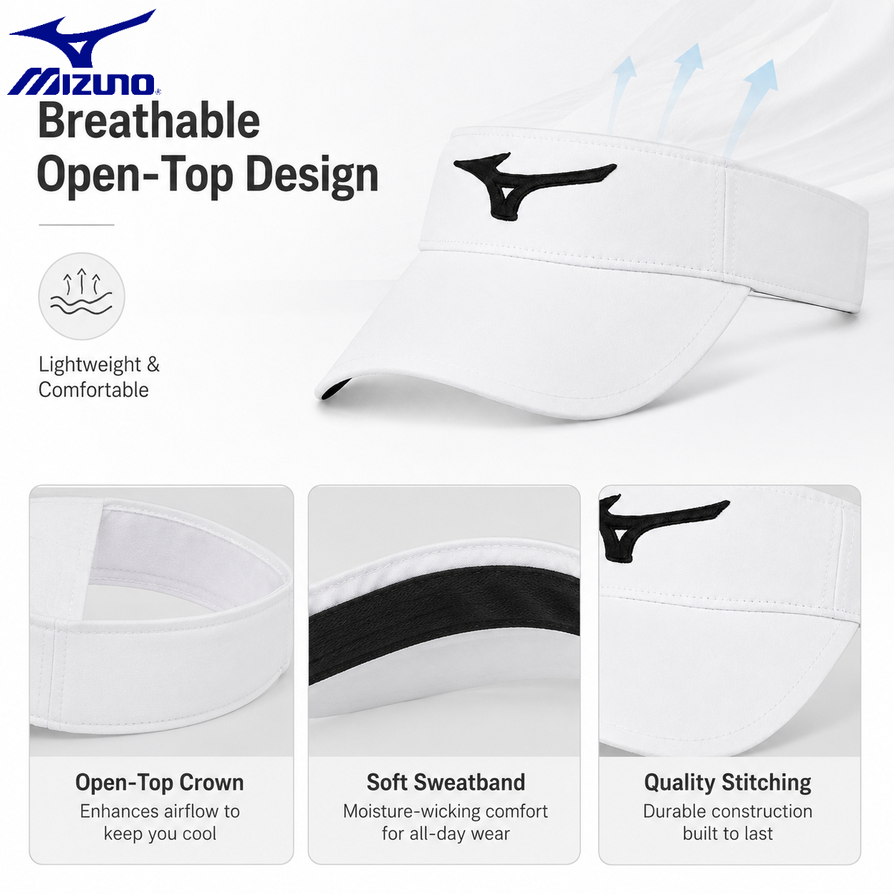Mizuno Mens Golf Cap Hollow To - Running Cap Lightweight recension och pris