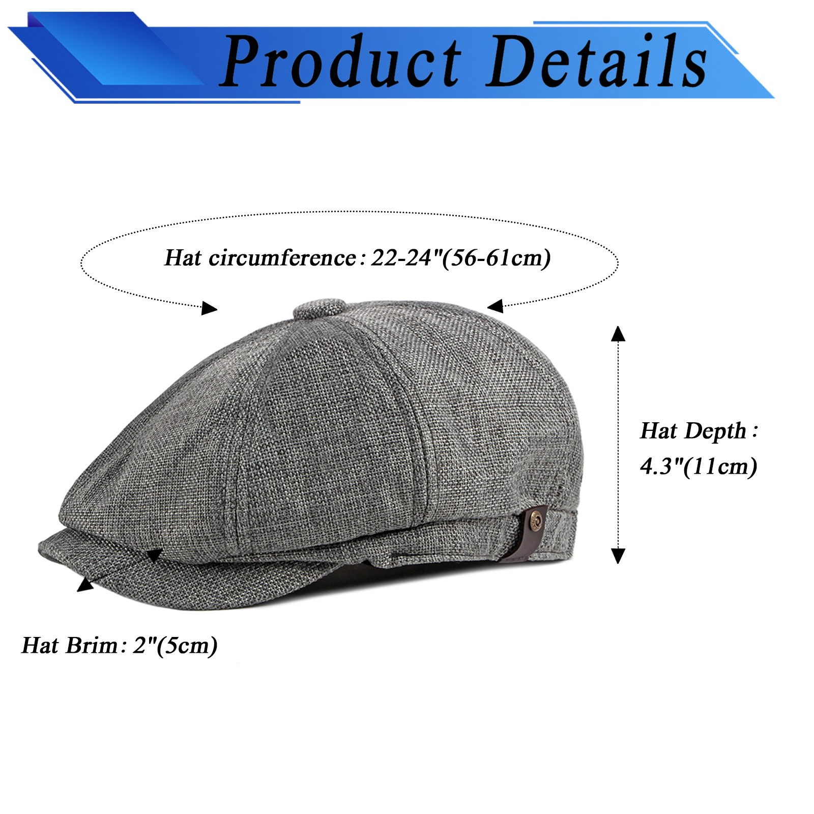 Men Classic 8 Panel Newsboy Ga - Newsboy Cap Ivy recension och pris