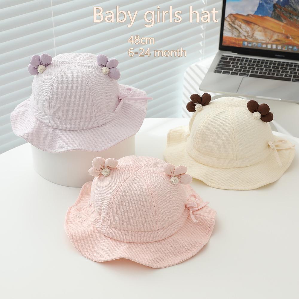 Baby Girls Sun Hat 48cm 6-24 M - Bucket Hat Cotton recension och pris