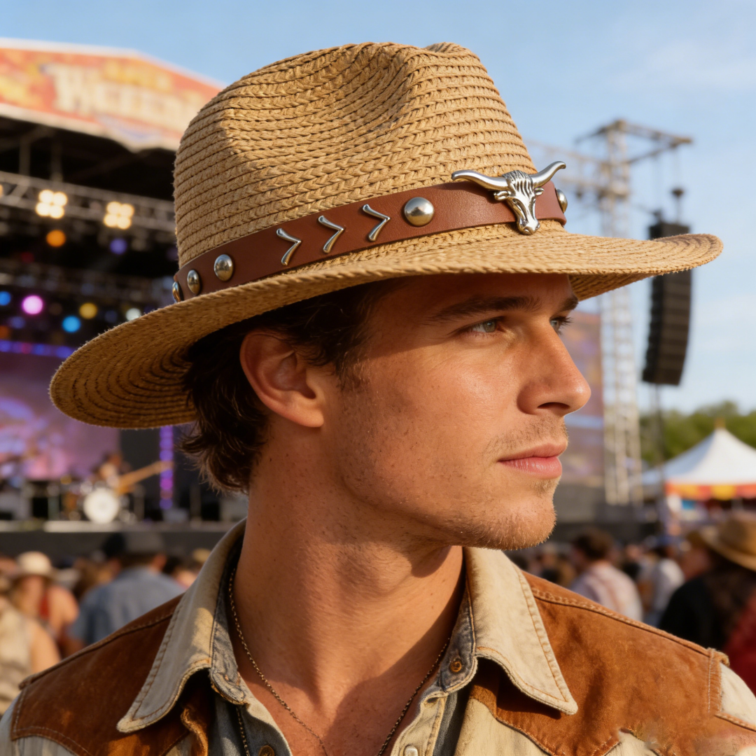 Vintage Straw Western Cowboy H - Cowboy Hat Straw recension och pris