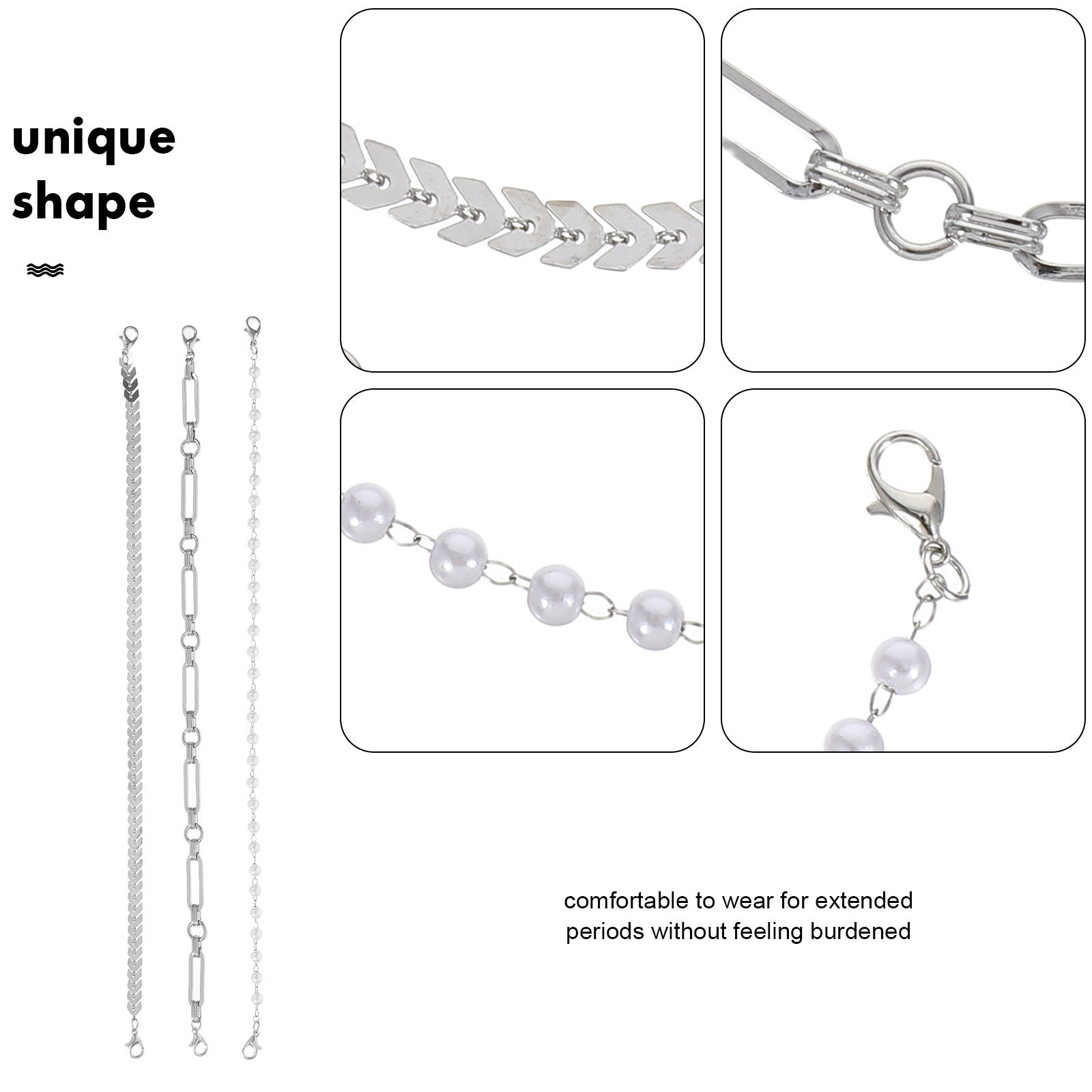 3Pcs Minimalist Hat Chains Set - Trucker Cap Mesh recension och pris