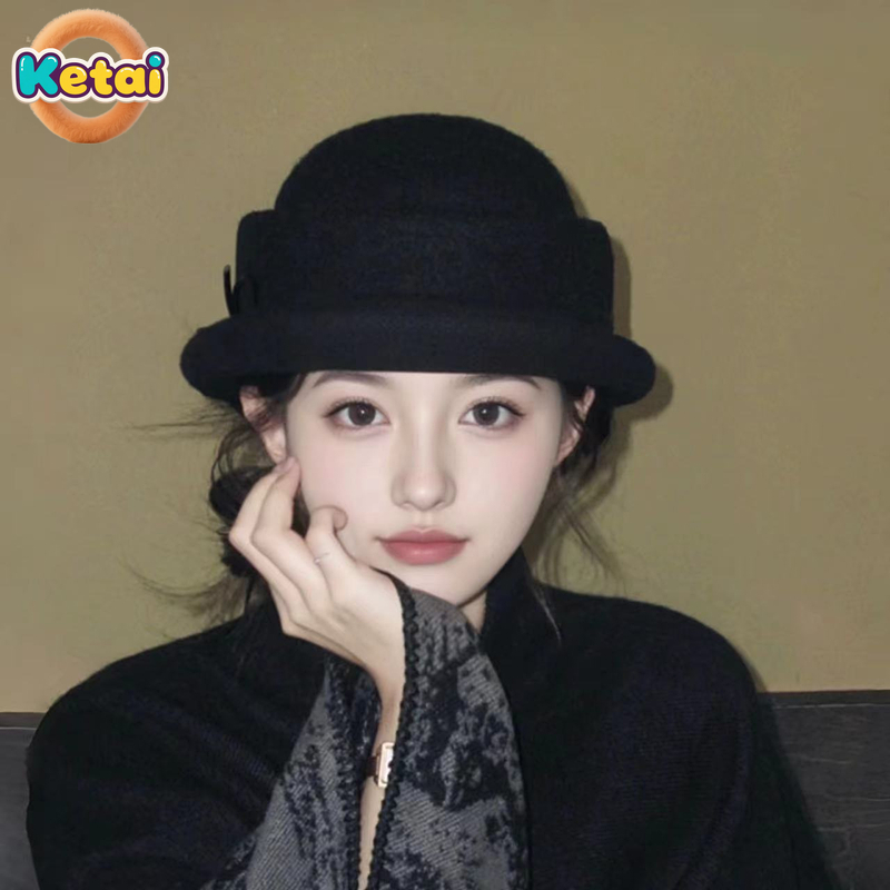 Black Wool Top Hat Beret Women - Beret French Wool recension och pris