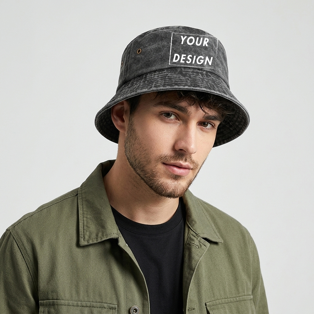 Custom Washed Vintage Bucket H - Bucket Hat Cotton recension och pris