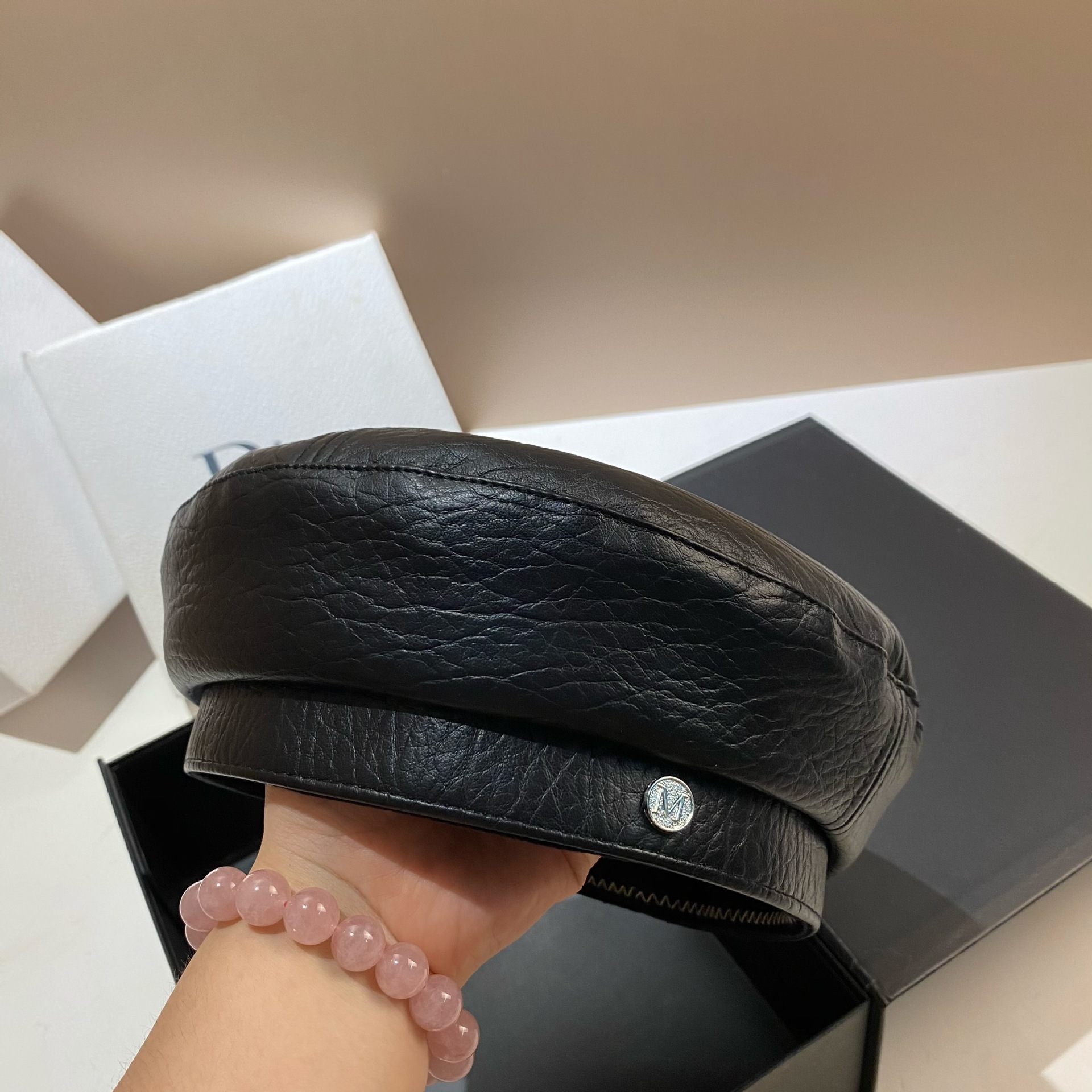 PU Leather Beret Caps Women Fa - Snapback Hat Flat recension och pris