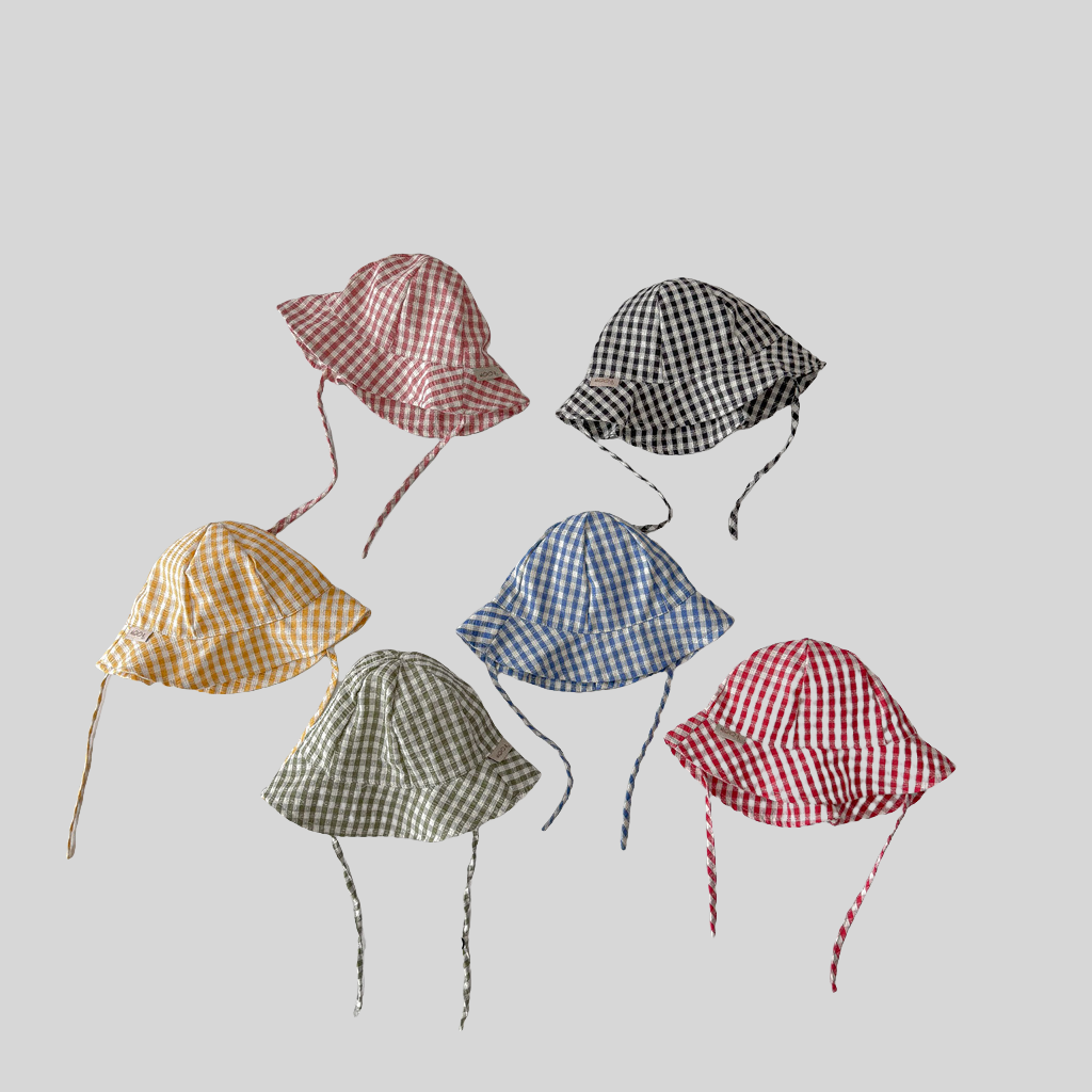 Ins Style Plaid Baby Bucket Ha - Bucket Hat Cotton recension och pris